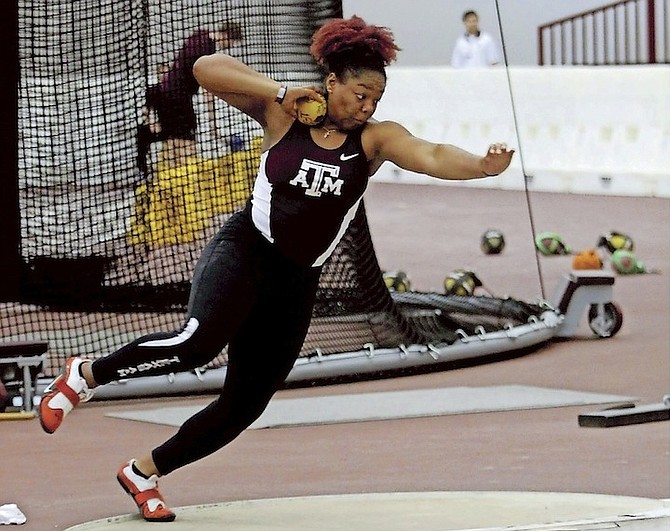 SERENA BROWN (throwing the shot put) shattered her national record in the discus at the Roadrunner Invitational on Saturday.