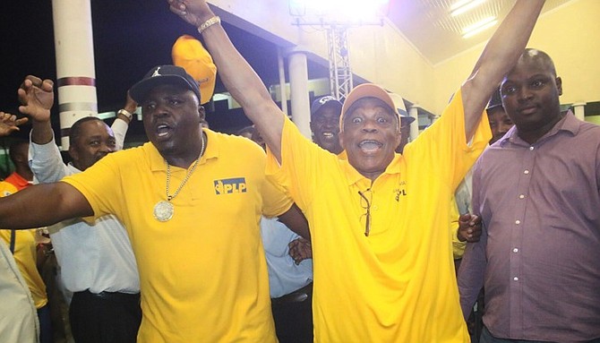 Wisler 'Bobo' Davilma, left, pictured alongside Minister of National Security Dr Bernard Nottage on Tuesday night