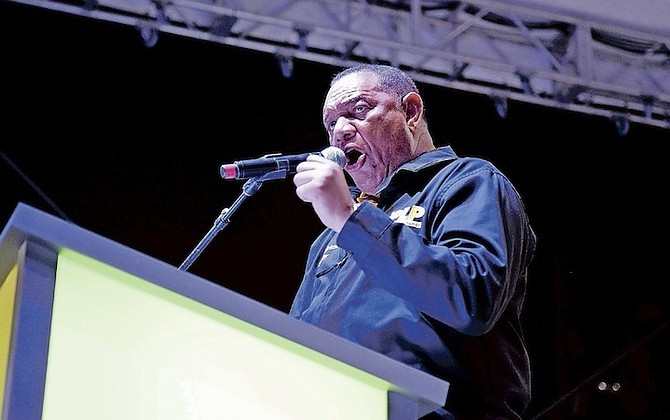 Prime Minister Perry Christie at the PLP's mass rally. 
Photo: Shawn Hanna/Tribune Staff