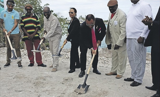 The groundbreaking of Blue Hole Marina Village and Andros Island Fuels in Fresh Creek Andros, yesterday. Photo: Terrel W. Carey/Tribune Staff