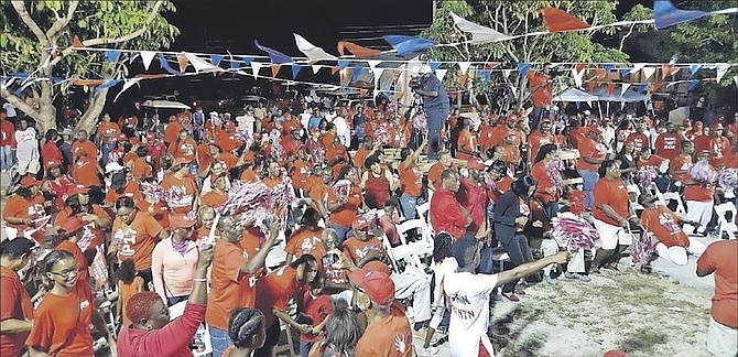 FNM supporters during the rally in Bimini. 