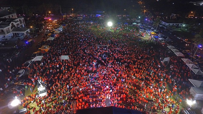 An aerial view of the crowd at the FNM rally in Golden Gates Assembly Park.