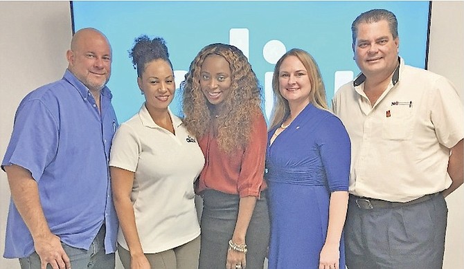 SHOWN (l-r) are Ryan Treco, Rotary Golf Tournament Committee Co-chair, Earlene Cartwright, ALIV Marketing Operations Manager, Bianca Bethel-Sawyer, ALIV Events & Sponsorship Manager, Diane de Cardenas, Rotary Club of East Nassau President and Lindsey Cancino, Rotary Past Assistant Governor.