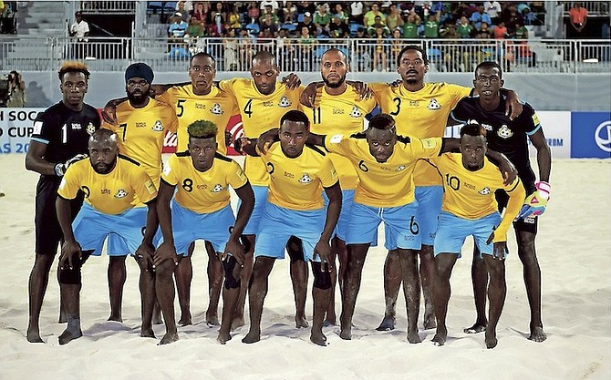 FRIENDLY: Team Bahamas has been awarded a chance to play in a friendly match against a FIFA Beach Soccer All-Stars team from the various countries 6pm Saturday in the new beach soccer stadium at Malcolm Park.
 Photo: Lea Weil
