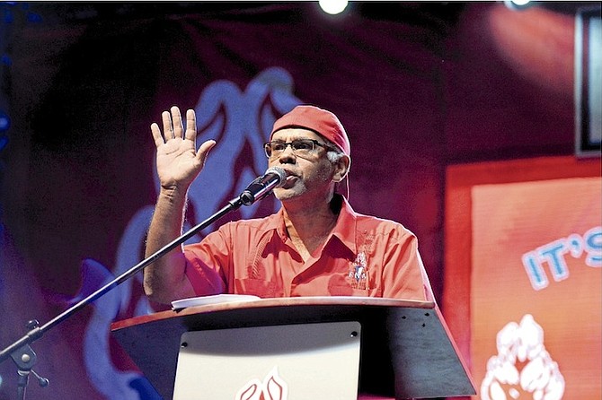 FREE Town candidate Dionisio D’Aguilar at last night’s FNM rally. 
Photo: Shawn Hanna/Tribune Staff
