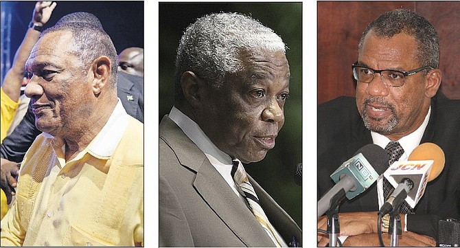 DEFEATED: Perry Christie, Dr Bernard Nottage and Jerome Fitzgerald.