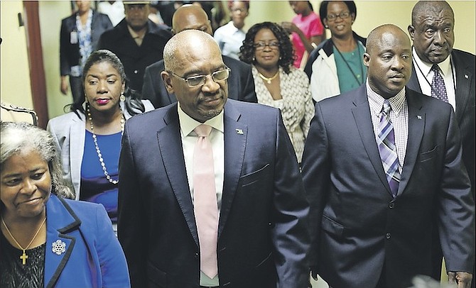 Prime Minister Dr Hubert Minnis touring PMH maternity wards. Photo: Terrel W. Carey/Tribune Staff