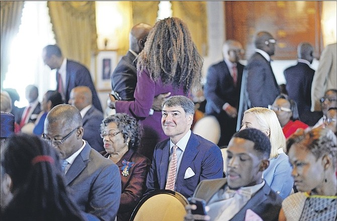 Centre of attention: Sarkis Izmirlian, the former developer of Baha Mar, caused a stir when he attended the swearing in of Prime Minister Hubert Minnis earlier this month. Photo/Shawn Hanna