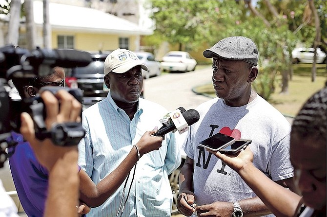 Senior Assistant Commissioner of Police Stephen Dean at the Cable Beach condominium complex on Saturday after the body of a man had been found in a burning apartment. Photo: Terrel W Carey/Tribune Staff