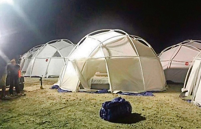 Tents at the Fyre Festival site for the event.