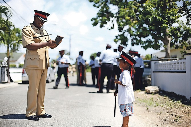 The Royal Bahamas Police Force conduct a walkabout in the area of Sunset Park.

Photo: Terrel W. Carey/Tribune Staff
