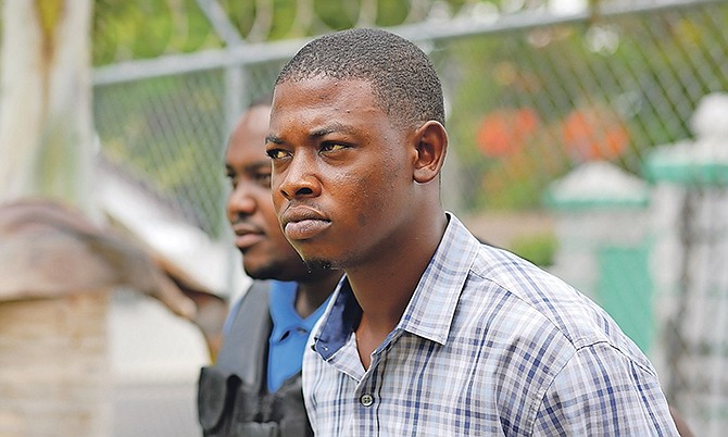 Demetri Maycock, 25, an officer from the Department of Correctional Services, arraigned for drug possesion. Photo: Terrel W. Carey/Tribune Staff