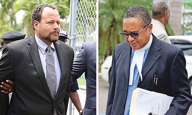 Frank Smith (left - pictured outside court on Thursday) and his lawyer Damian Gomez, QC. Photos: Terrel W Carey/Tribune staff