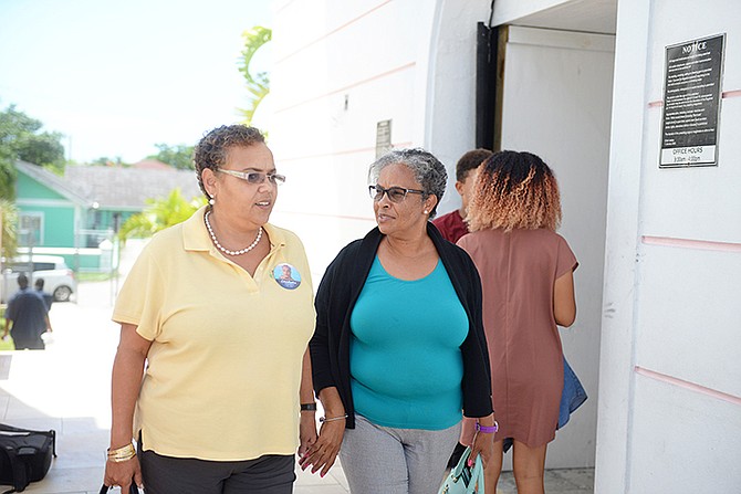 The family of the late Christopher Turnquest pictured outside the Coroner's Court this week. Photo: Shawn Hanna/Tribune Staff