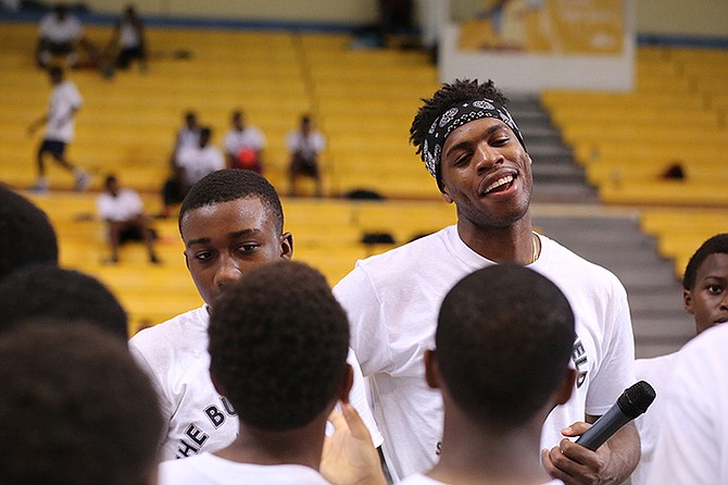 BUDDY Hield meets youngsters during his basketball workshop at the weekend. Photo: Terrel W. Carey/Tribune Staff

