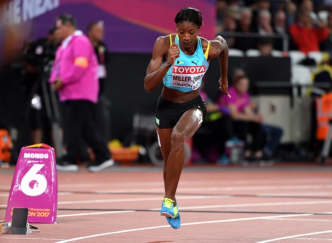 Shaunae Miller-Uibo in her 400m semifinal race. Photo: Kermit Taylor/Bahamas Athletics