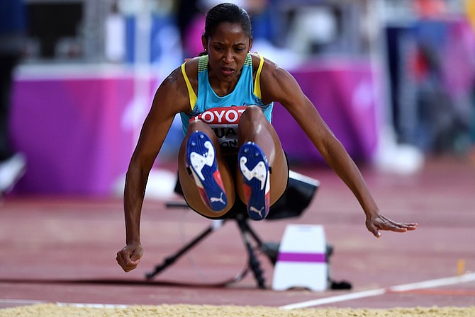 Bianca Stuart competes in the long jump. Photo: Kermit Taylor/Bahamas Athletics