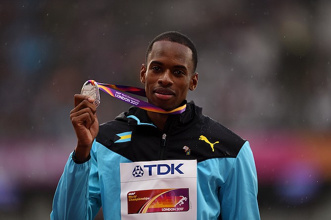 SILVER MEDAL: Steven Gardiner. Photo: Kermit Taylor/Bahamas Athletics