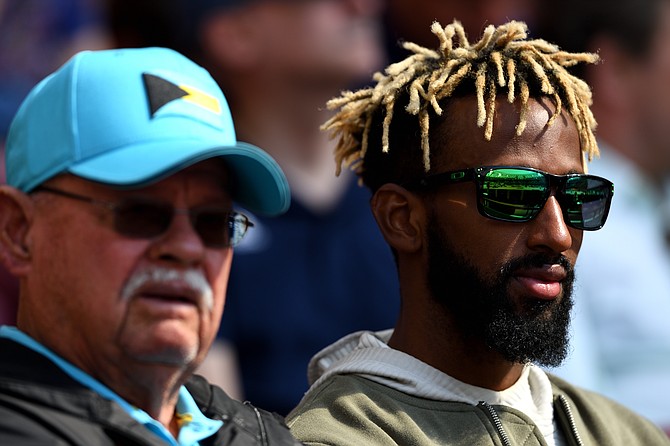 Jamaal Wilson watches from the sidelines. Photo: Kermit Taylor/Bahamas Athletics