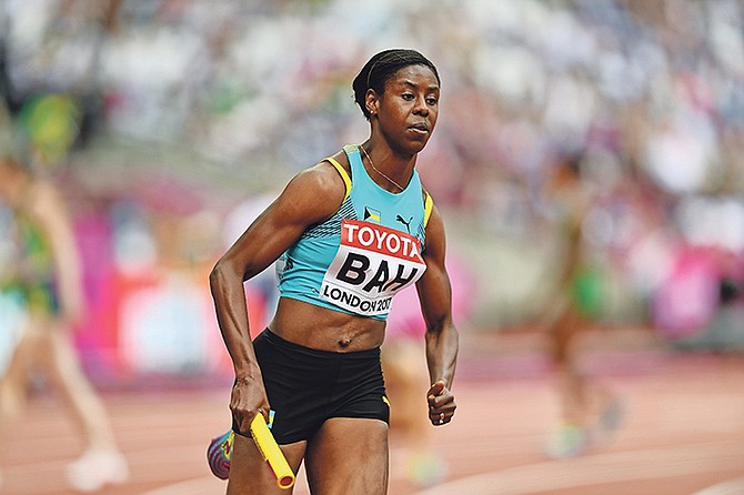 Christine Amertil in action before the collision.