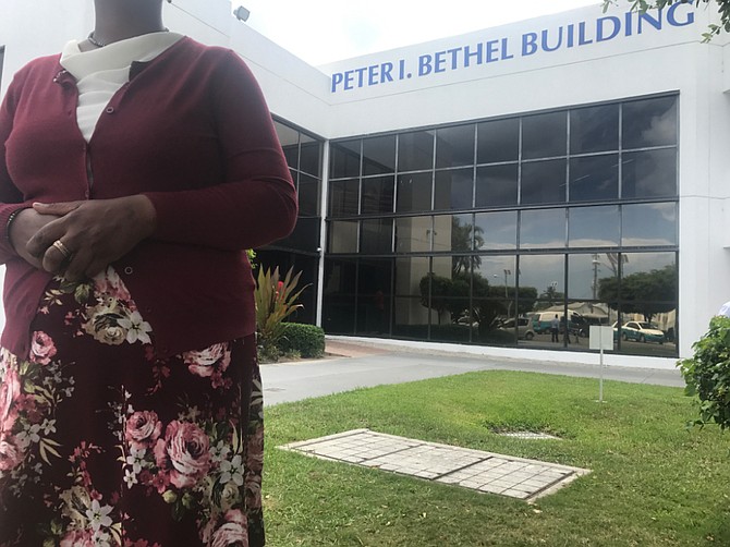 ONE of the workers fired from Bahamas Power and Light, who said she did not want her face shown, told The Tribune she is upset to be out of a job and does not know how she will make ends meet. 
Photo: Ava Turnquest/Tribune Staff

