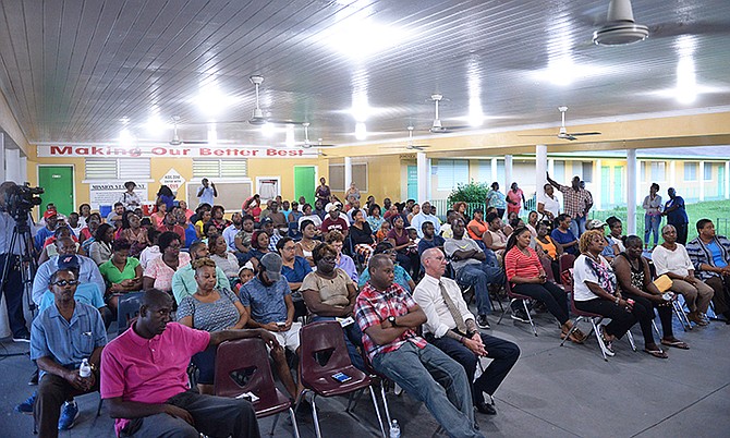 Tall Pines MP Don Saunders hosted a town hall meeting at Garvin Tynes Primary School to hear from constituents impacted by landfill fires. Photo: Shawn Hanna/Tribune Staff