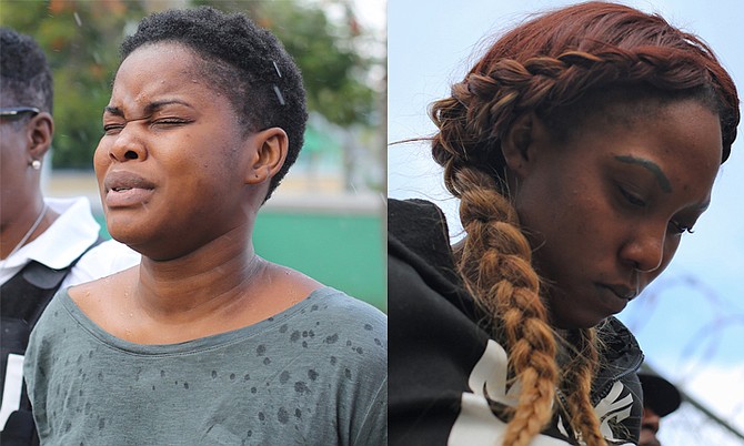 NICOLE Akoela (left) and Iesha Graham outside court. Photos: Terrel W Carey/Tribune staff