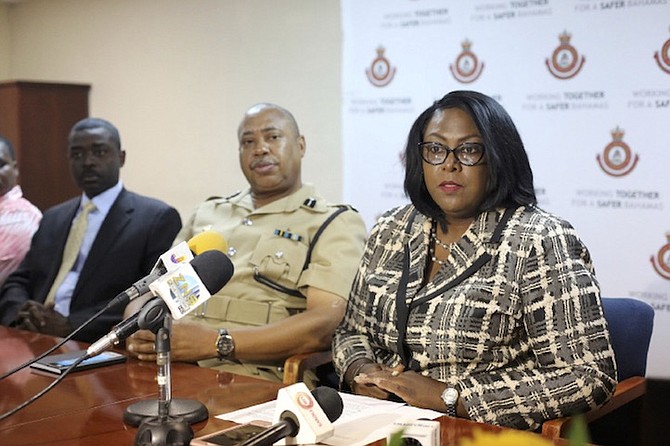 Superintendent Shantel Knowles, of the Missing and Exploited persons division, updating the media of the latest information surrounding the missing persons bulletin issued by police. 
Photo: Terrel W. Carey/Tribune Staff
 