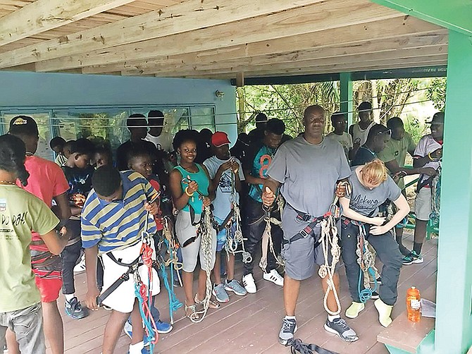 Members of the Boys’ Brigade at a summer camp in Antigua recently.
