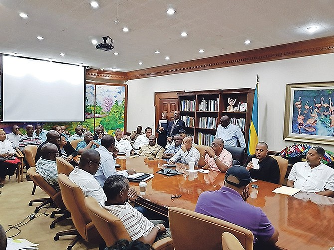 A Cabinet meeting held on Sunday night to discuss Hurricane Irma. Photo: BIS