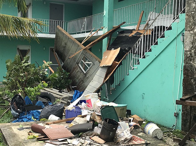 This photo sent to The Tribune shows damaged property in Grand Bahama after Hurricane Irma.