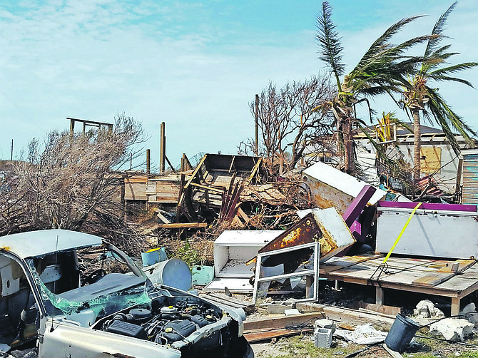 Hurricane damage in Ragged Island.