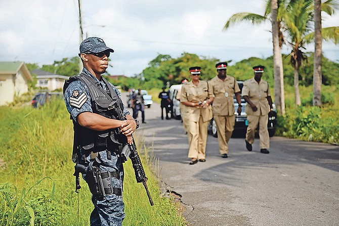The Royal Bahamas Police Force Acting Commissioner, Anthony Ferguson, along with the senior command of the RBPF, launched a major crime suppression operation in the Fox Hill community for the safety of its residents. Photos: Shawn Hanna/Tribune Staff