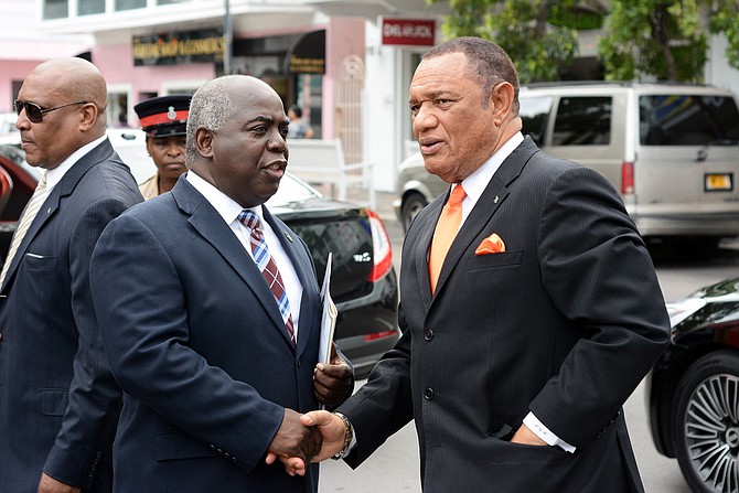 PLP leader Philip 'Brave' Davis and former Prime Minister Perry Christie.