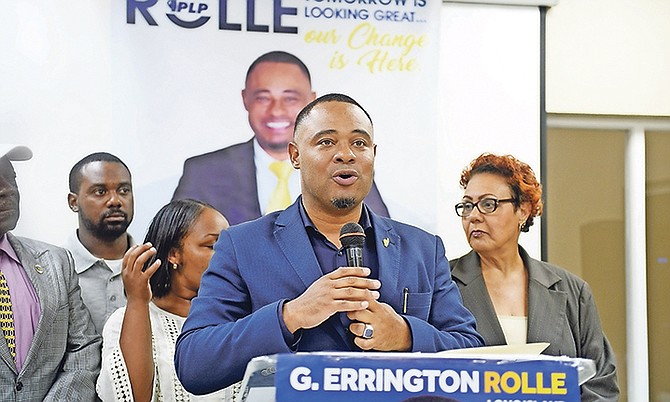 Glendon Rolle, former PLP candidate for Long Island, launched his campaign yesterday evening for the PLP chairmanship in the conference room at The Cancer Society. Photo: Shawn Hanna/Tribune Staff
