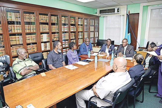 The press conference held by Pinewood MP Reuben Rahming to announce plans for the Pinewood Foundation. Photo: Terrel W. Carey/Tribune Staff
