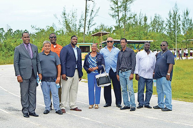 The visiting delegation was headed by Bahamas Olympic Committee president Wellington Miller (fourth from right).