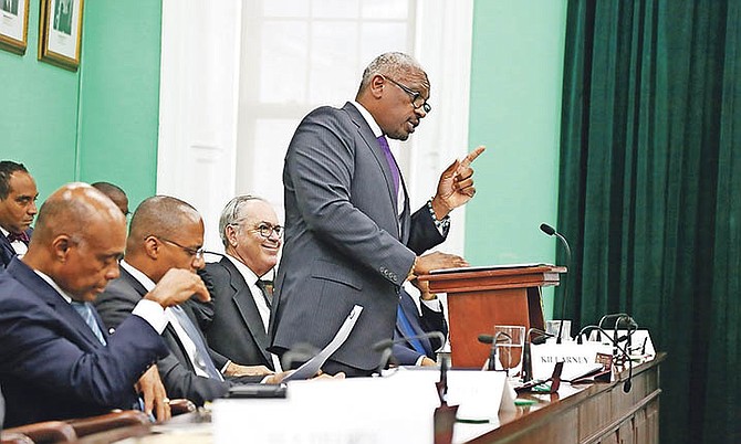 Prime Minister Dr Hubert Minnis in the House of Assembly.
