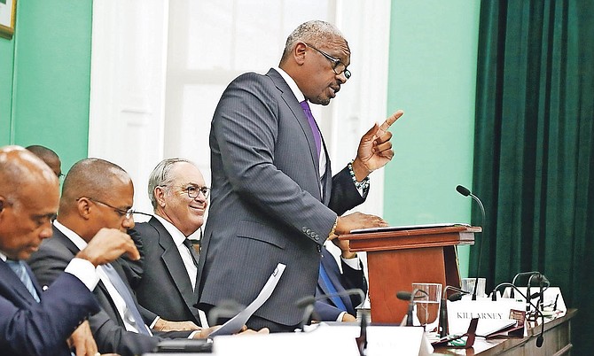 Prime Minister Dr Hubert Minnis speaks in the House of Assembly. Photo: Terrel W Carey/Tribune staff