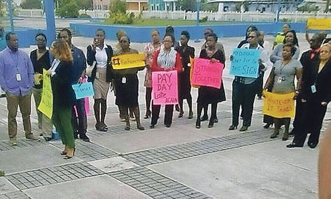 A photo of NIB staff protesting that circulated on social media.