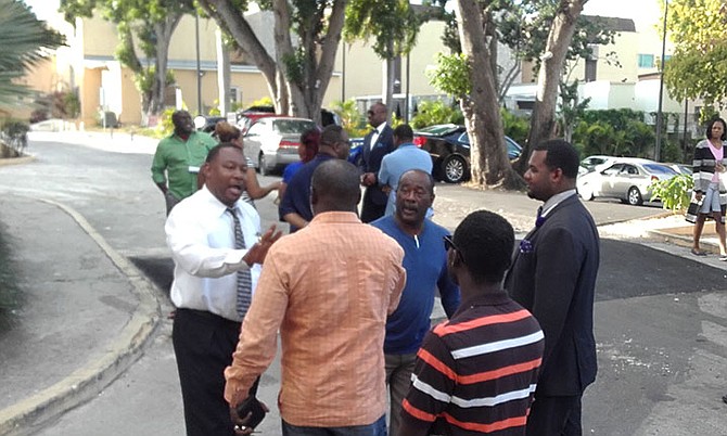 The scene outside PMH on Friday.