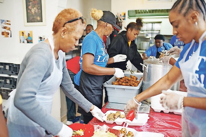 Helpers taking part in the campaign to provide 5,000 meals this Christmas