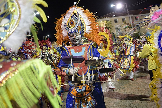 Roots on Bay Street during the Boxing Day Junkanoo Parade. 