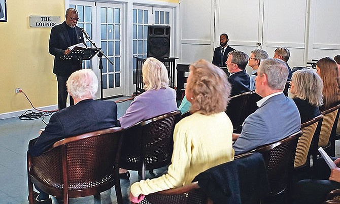 The Dedication service for Sir Geoffrey Johnstone at St Andrew’s Presbyterian Kirk. Photo: Terrel W. Carey/Tribune Staff
