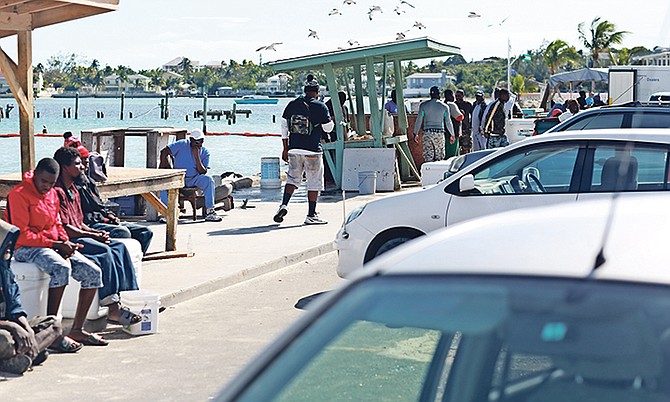 Montagu where Morgan Adderley and Casuarina McKinney-Lambert spoke to fishermen about grouper sales. Photo: Donavan McIntosh
