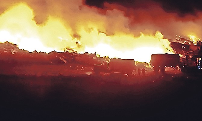 The dump on fire on Saturday.