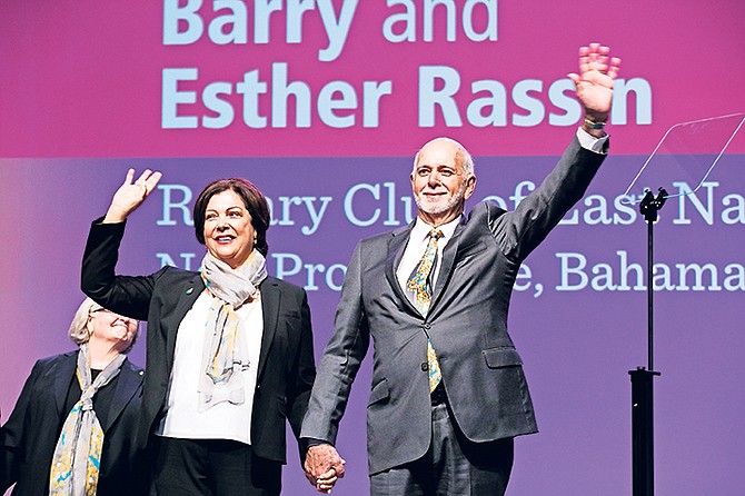 Rotary President Elect Barry Rassin and his wife Esther are introduced to the Rotary International assembly in San Diego on January 14.
