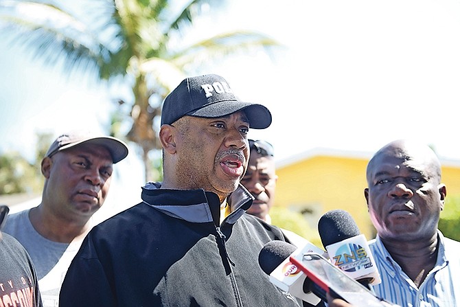 Chief Superintendent Clayton Fernander is pictured speaking with the media after Monday’s shooting. 
Photo: Shawn Hanna/Tribune Staff