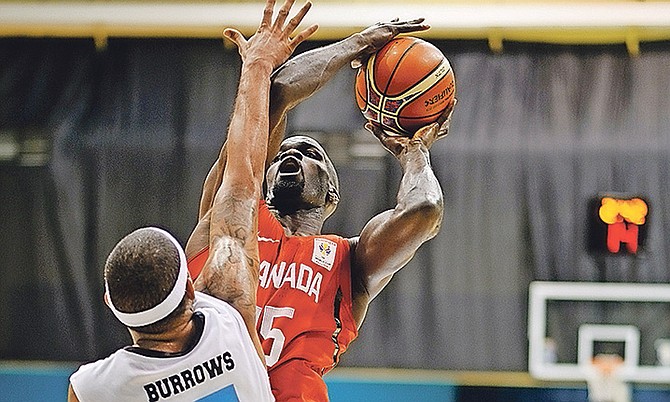 The Bahamas in action against Canada. Photo: Shawn Hanna/Tribune staff