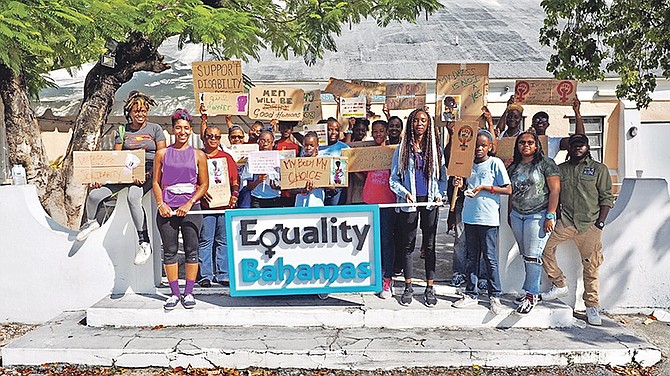 A scene from the Equality Bahamas' 2018 International Women's Day activities.